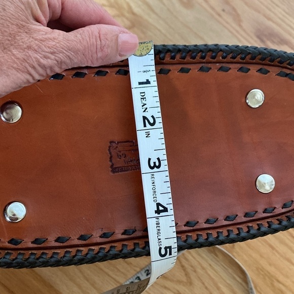 HANDMADE Western Leather Satchel Tote Purse Womens painted southwestern Artsy - Picture 15 of 16